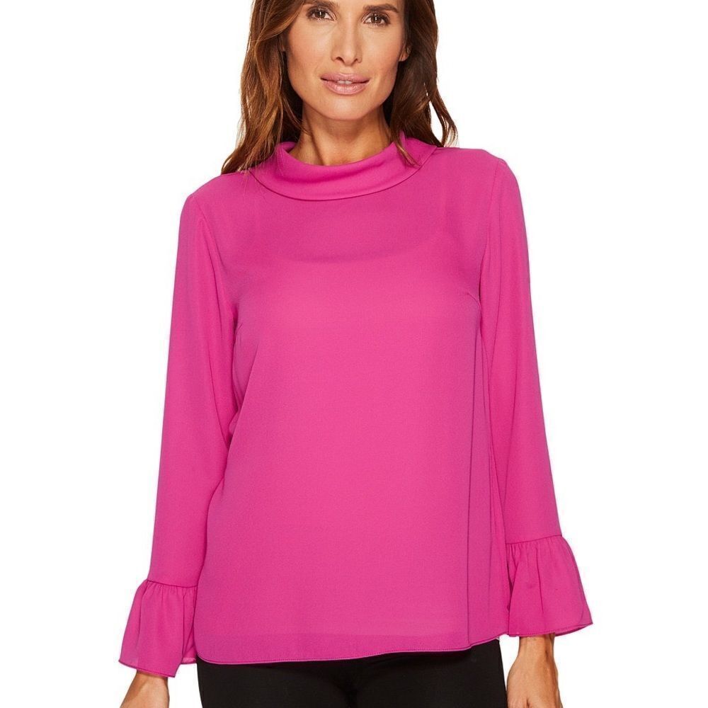 Ellen Tracy - Mock Tie Back Neck Blouse (Viola) Women's Blouse